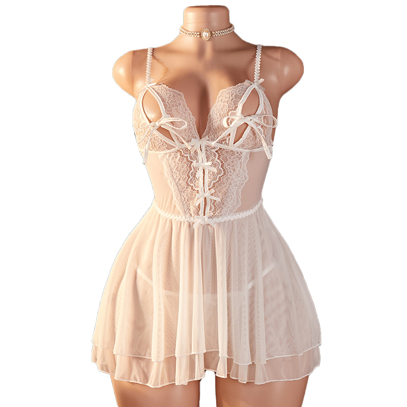 Lace Bralette Set - Şeffaf Seksi Kadın İç Giyim Derin