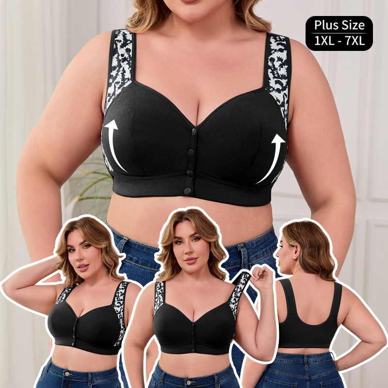 Wirefree Bra Comfort - XL-7XL Artı Boyutu Ön Toka Sutyen