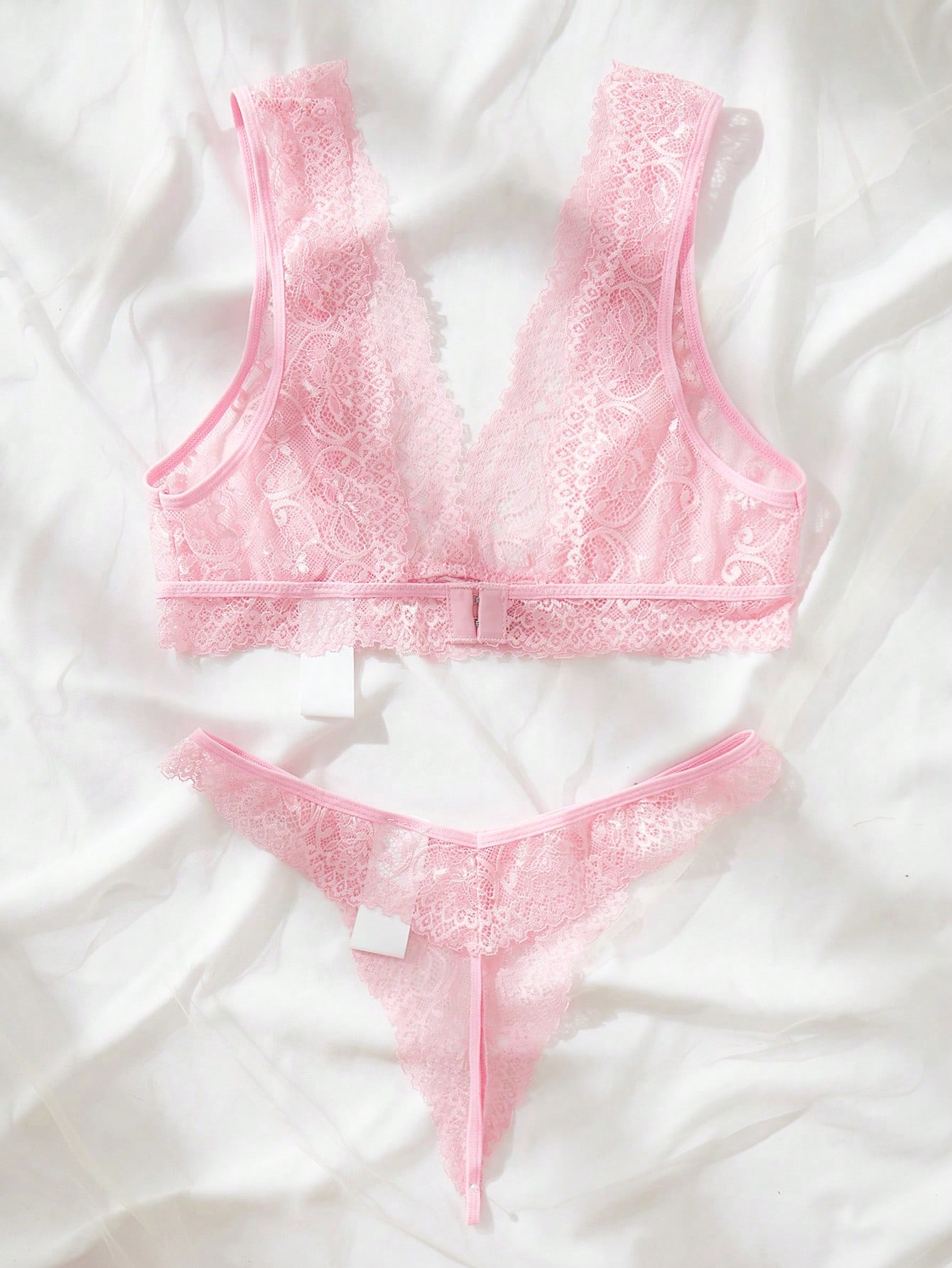 Pembe Dantel İç Çamaşırı Seti  - Lace Bralette Set incelemesi ve fiyatı